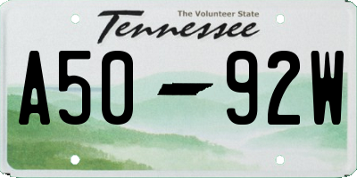TN license plate A5092W