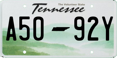 TN license plate A5092Y
