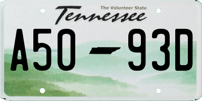 TN license plate A5093D