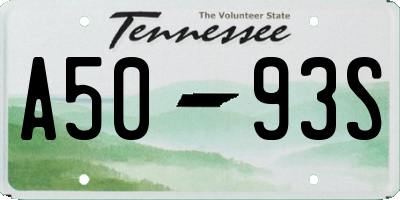 TN license plate A5093S