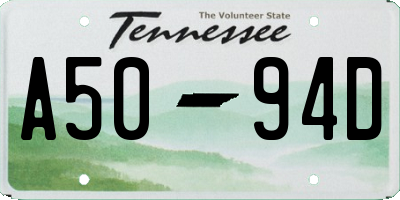 TN license plate A5094D
