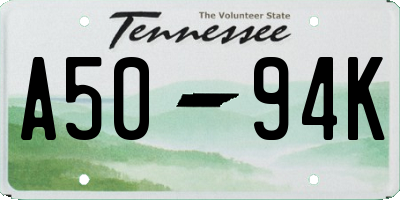 TN license plate A5094K