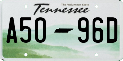 TN license plate A5096D