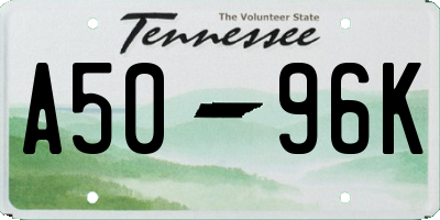 TN license plate A5096K