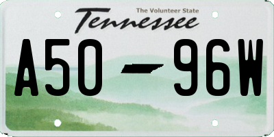 TN license plate A5096W