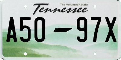 TN license plate A5097X