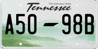 TN license plate A5098B