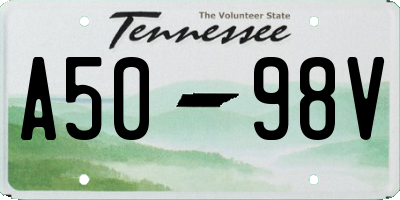 TN license plate A5098V