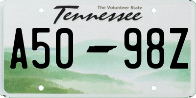 TN license plate A5098Z