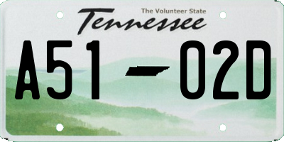 TN license plate A5102D
