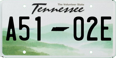 TN license plate A5102E