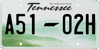 TN license plate A5102H