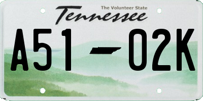 TN license plate A5102K