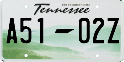 TN license plate A5102Z