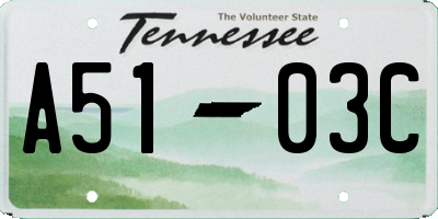 TN license plate A5103C