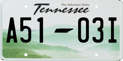 TN license plate A5103I