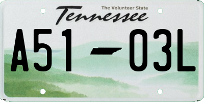 TN license plate A5103L