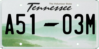 TN license plate A5103M