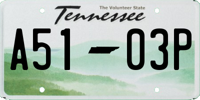 TN license plate A5103P