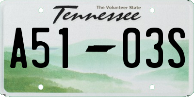 TN license plate A5103S