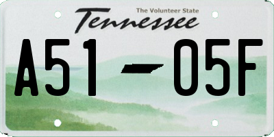 TN license plate A5105F