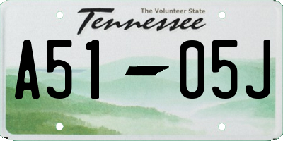TN license plate A5105J