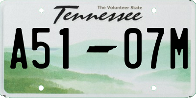 TN license plate A5107M