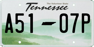 TN license plate A5107P