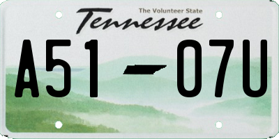 TN license plate A5107U