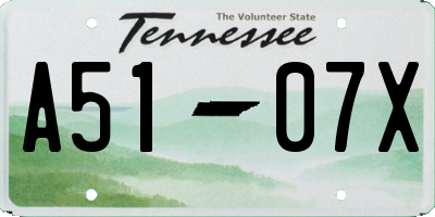 TN license plate A5107X