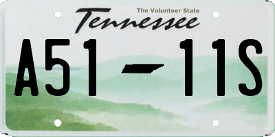 TN license plate A5111S