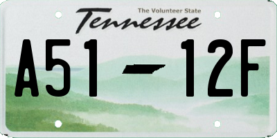 TN license plate A5112F