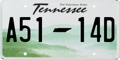 TN license plate A5114D