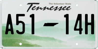 TN license plate A5114H