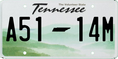 TN license plate A5114M