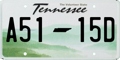 TN license plate A5115D