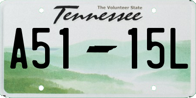TN license plate A5115L