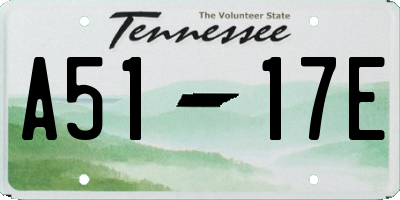 TN license plate A5117E