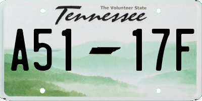 TN license plate A5117F