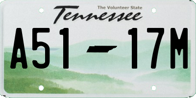 TN license plate A5117M