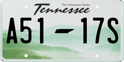 TN license plate A5117S