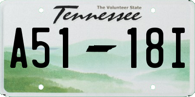 TN license plate A5118I