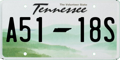 TN license plate A5118S