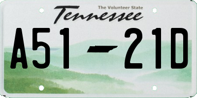TN license plate A5121D