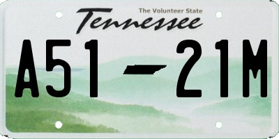 TN license plate A5121M