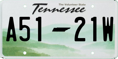 TN license plate A5121W