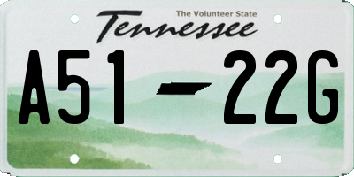 TN license plate A5122G