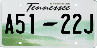 TN license plate A5122J
