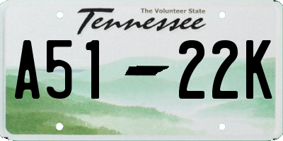 TN license plate A5122K