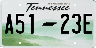TN license plate A5123E